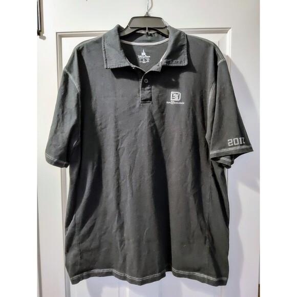 Walt Disney World 2017 Gray Black Size Large Logo Polo Shirt Wdw Fast Shipping - Picture 4 of 12